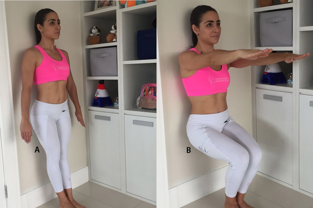 treino-pos-parto-agachamento Como fortalecer o abdômen depois da gravidez? Faça este treino