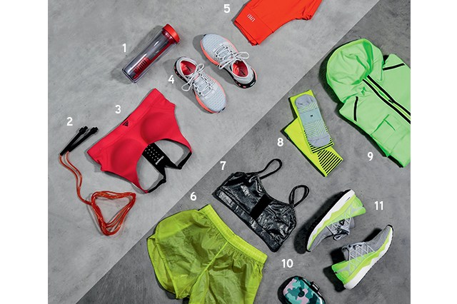 11 peças e acessórios fitness com pegada neon para malhar