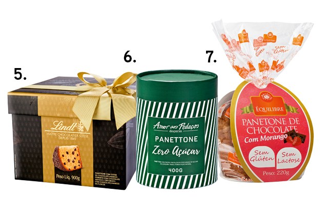 Seleção com 7 chocotones e panetones saudáveis para o Natal