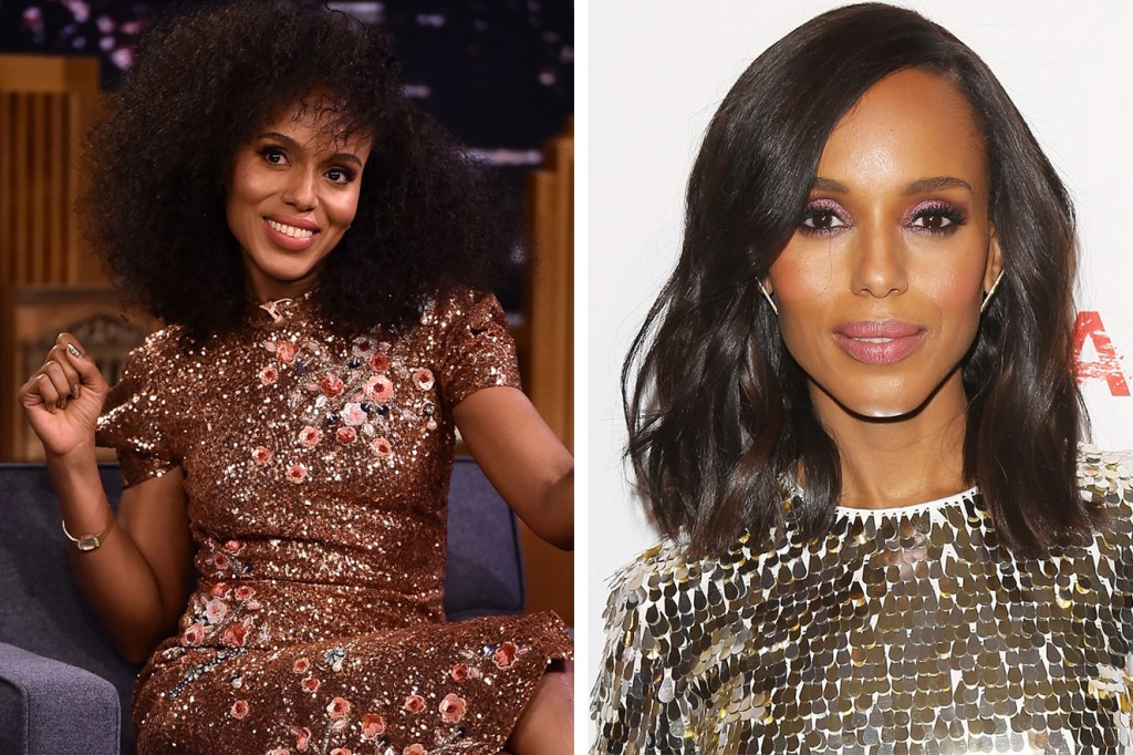 antes-depois-cabelo-kerry-washington Cor e textura originais do cabelo de 6 mulheres famosas