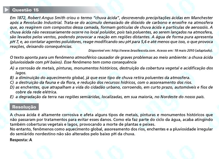 Enem 2011: Quest&atilde;o 15 &ndash; Ci&ecirc;ncias Humanas (prova azul)
