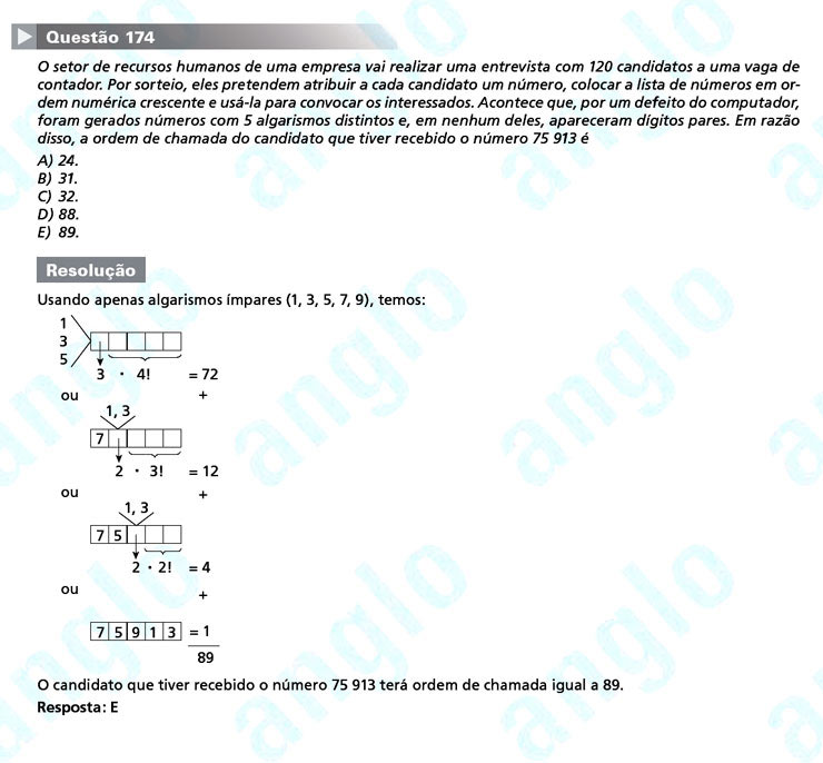 Enem 2011: Quest&atilde;o 174 &ndash; Matem&aacute;tica (prova amarela)
