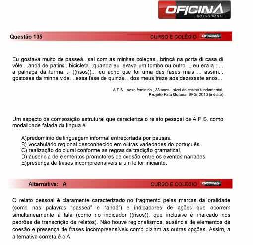 Enem 2012: correção da questão 135