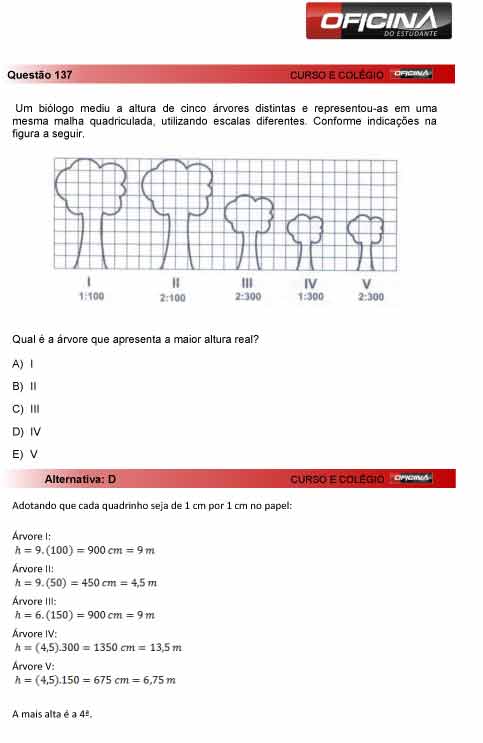 Enem 2012: corre&ccedil;&atilde;o da quest&atilde;o 137