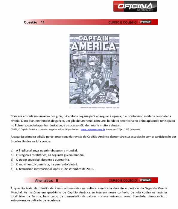 Enem 2012: corre&ccedil;&atilde;o da quest&atilde;o 14