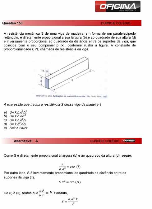 Enem 2012: corre&ccedil;&atilde;o da quest&atilde;o 153