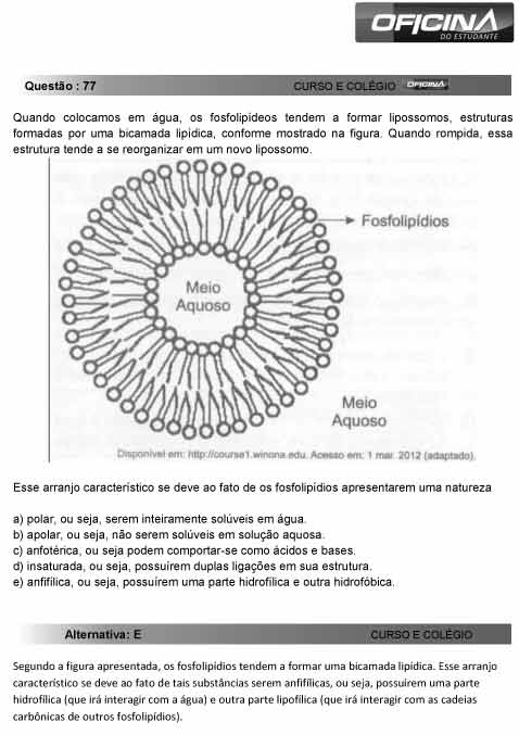 Enem 2012: corre&ccedil;&atilde;o da quest&atilde;o 77