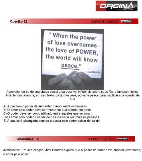 Enem 2012: correção da questão 92