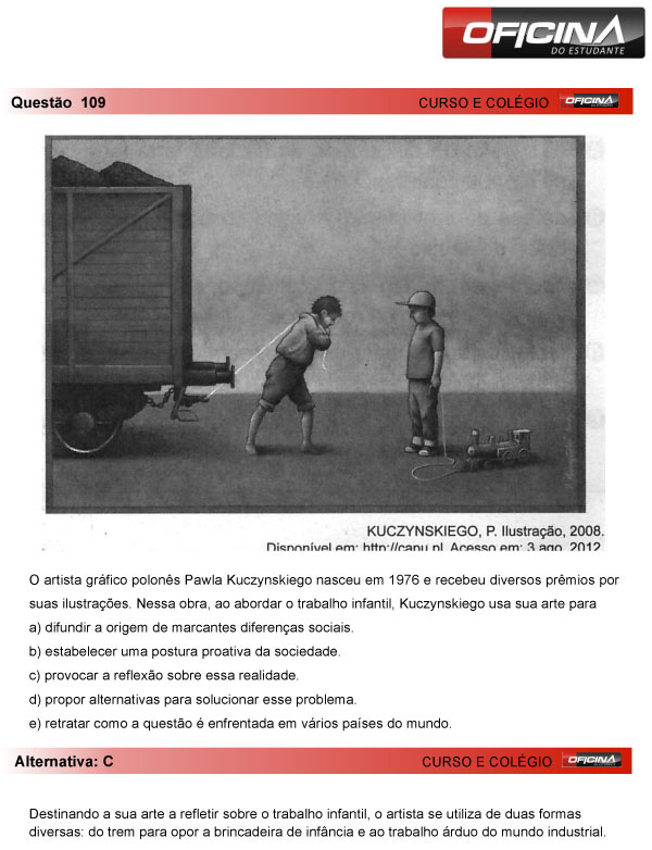 Enem 2013 &ndash; Corre&ccedil;&atilde;o da quest&atilde;o  109 &ndash; Linguagens e C&oacute;digos