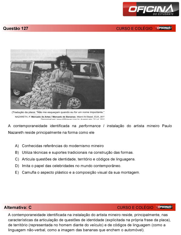 Enem 2013 – Correção da questão 127 – Linguagens e Códigos