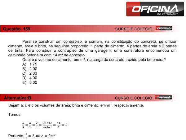 Enem 2013 – Correção da questão 159 – Matemática