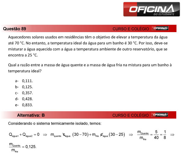 Enem 2013 &ndash; Corre&ccedil;&atilde;o da quest&atilde;o 89 &ndash; Ci&ecirc;ncias da Natureza