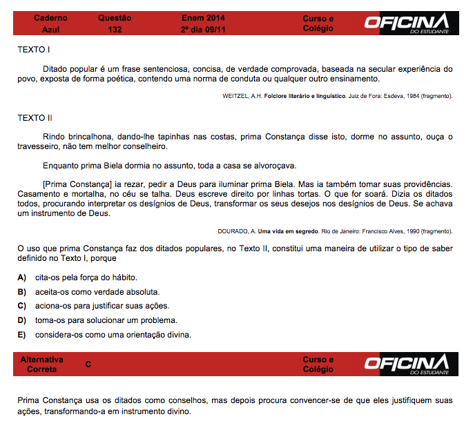Enem 2014: correção da questão 132