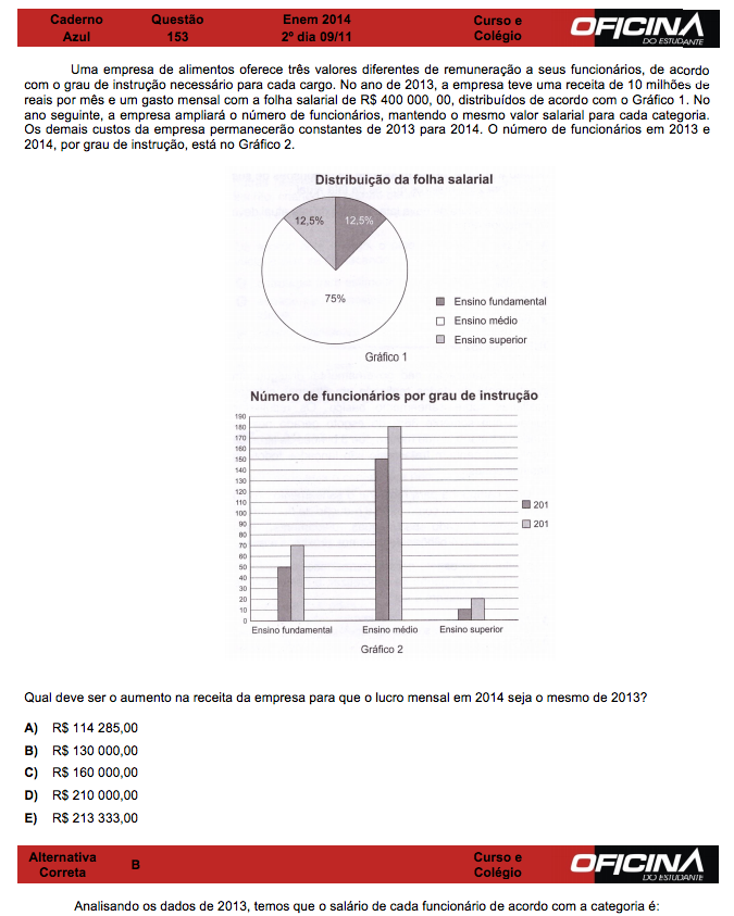 Enem 2014: correção da questão 153