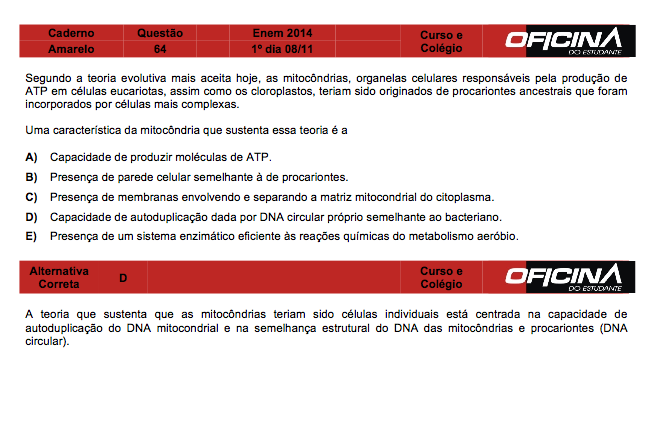 Enem 2014: correção da questão 64