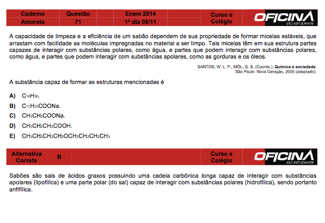 Enem 2014: correção da questão 71