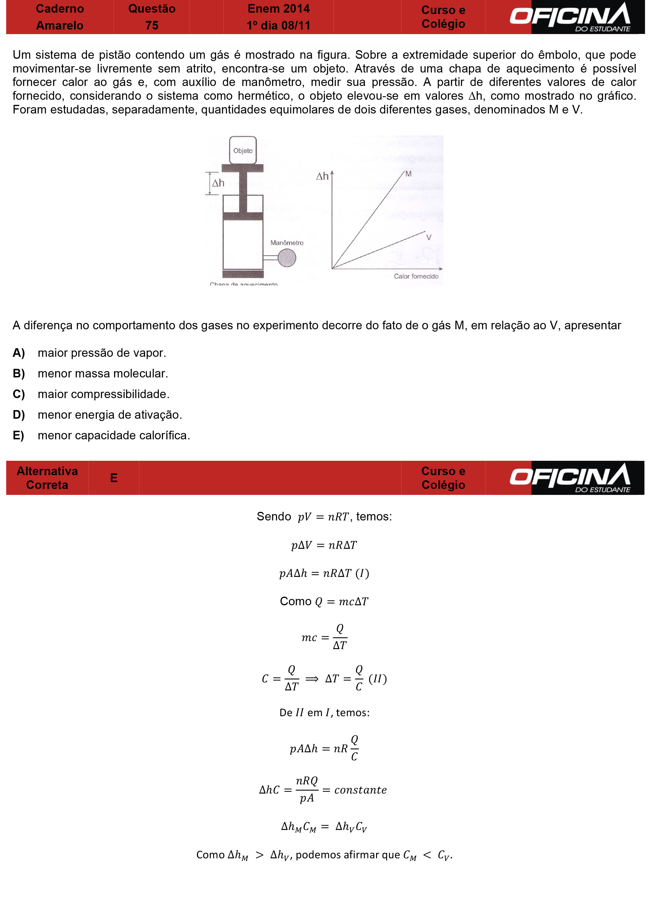 Enem 2014: corre&ccedil;&atilde;o da quest&atilde;o 75