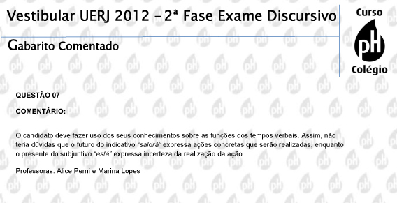 Uerj 2012 &ndash; Espanhol (quest&atilde;o 7)