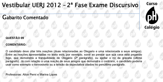 Uerj 2012 &ndash; Espanhol (quest&atilde;o 9)