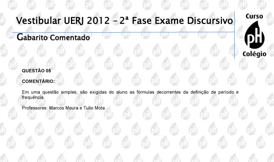 Uerj 2012 &ndash; F&iacute;sica (quest&atilde;o 5)