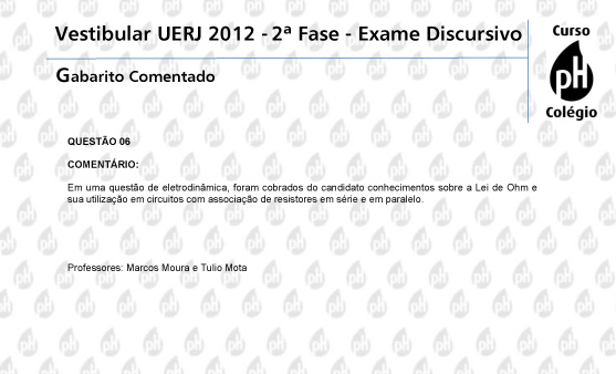 Uerj 2012 &ndash; F&iacute;sica (quest&atilde;o 6)