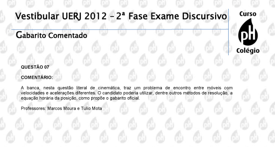 Uerj 2012 &ndash; F&iacute;sica (quest&atilde;o 7)