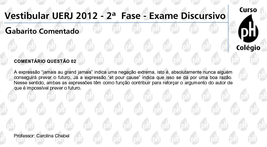 Uerj 2012 &ndash; Franc&ecirc;s (quest&atilde;o 2)