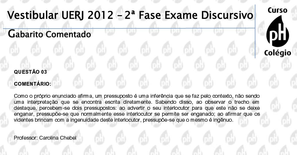 Uerj 2012 &ndash; Franc&ecirc;s (quest&atilde;o 3)