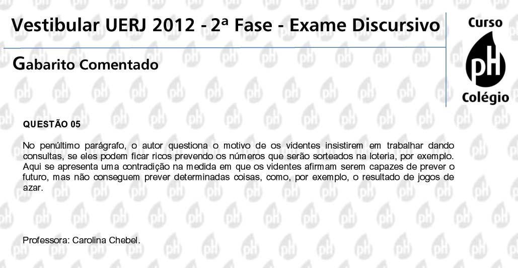 Uerj 2012 &ndash; Franc&ecirc;s (quest&atilde;o 5)