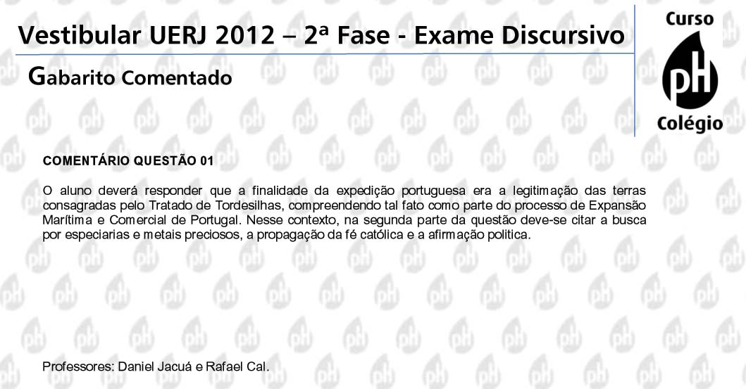 Uerj 2012 &ndash; Hist&oacute;ria (quest&atilde;o 2)