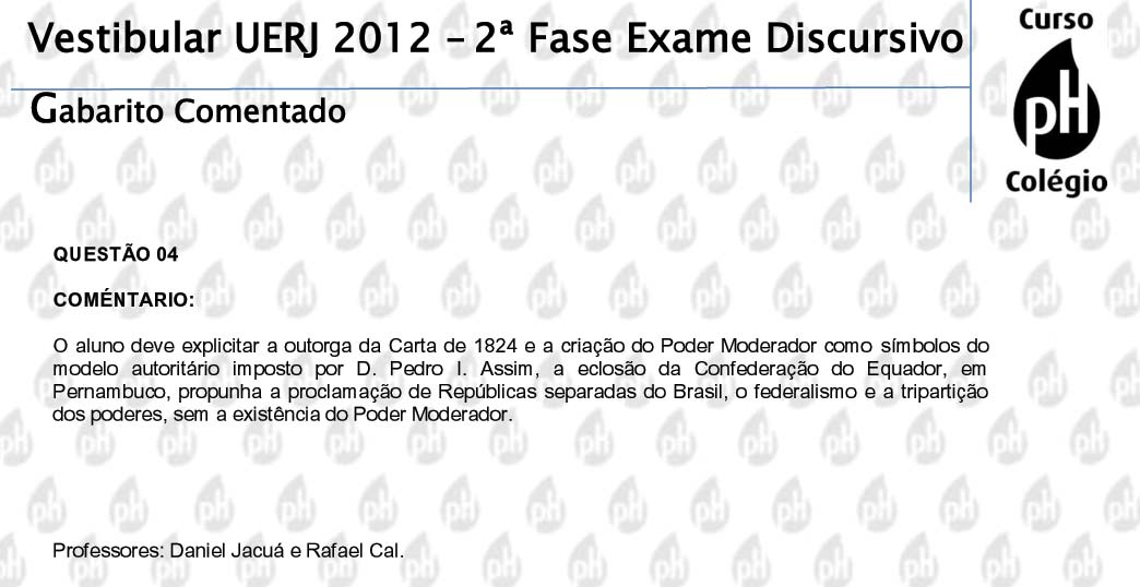 Uerj 2012 &ndash; Hist&oacute;ria (quest&atilde;o 4)