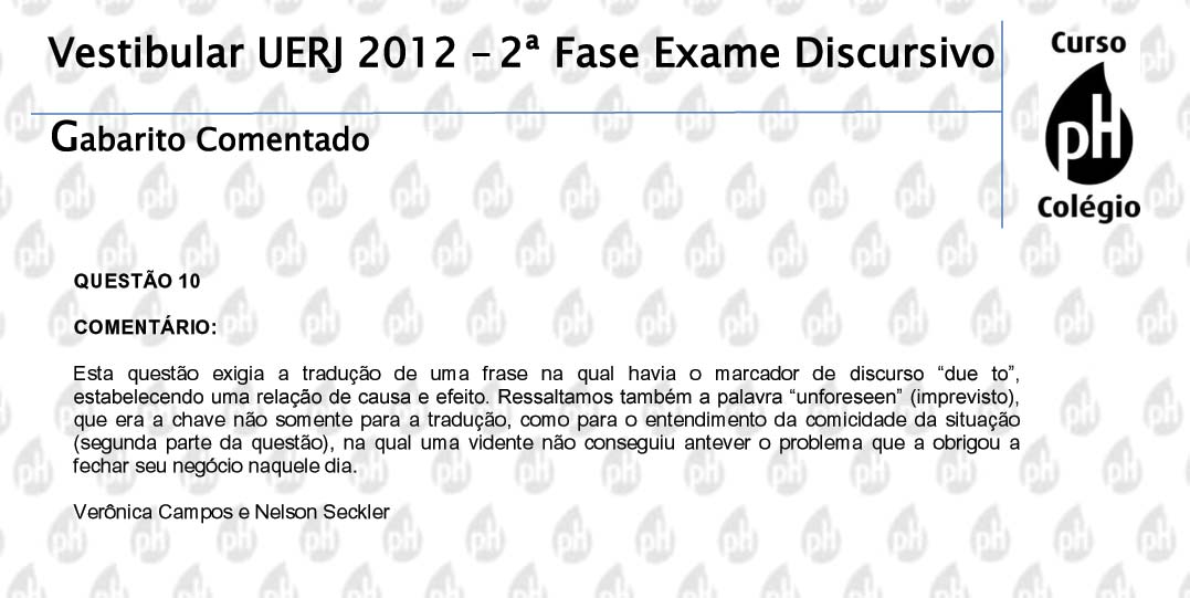 Uerj 2012 &ndash; Ingl&ecirc;s (quest&atilde;o 10)