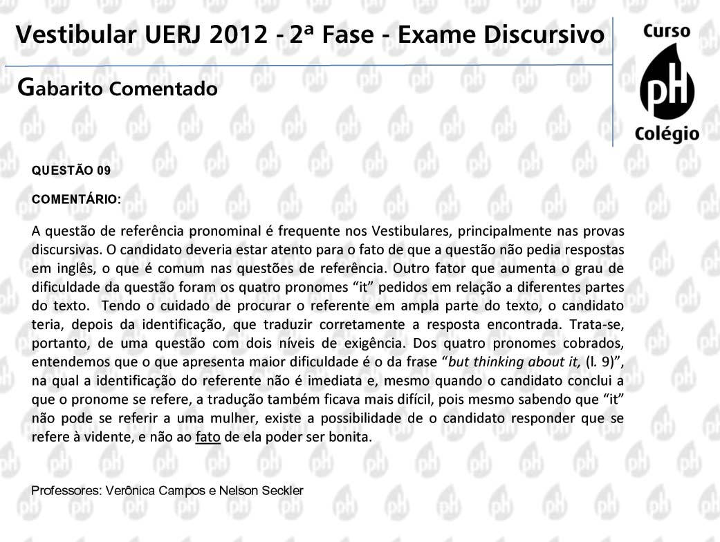 Uerj 2012 &ndash; Ingl&ecirc;s (quest&atilde;o 9)