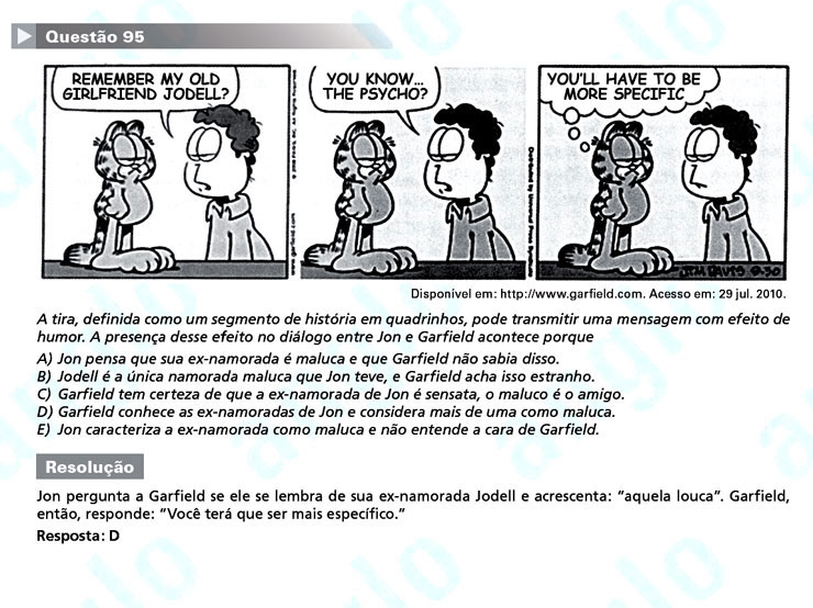 Enem 2011: Quest&atilde;o 95 (ingl&ecirc;s) &ndash; Linguagens e C&oacute;digos (prova amarela)