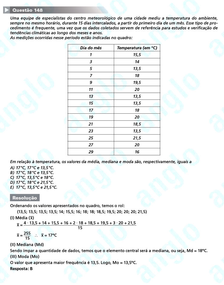 Enem 2011: Quest&atilde;o 148 &ndash; Matem&aacute;tica (prova amarela)