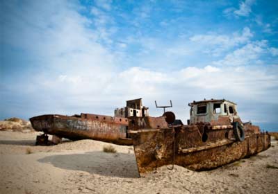 Mar de Aral &eacute; um exemplo de destrui&ccedil;&atilde;o do meio ambiente
