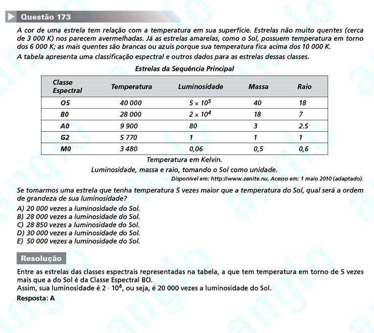 Enem 2011: Quest&atilde;o 173 &ndash; Matem&aacute;tica (prova amarela)