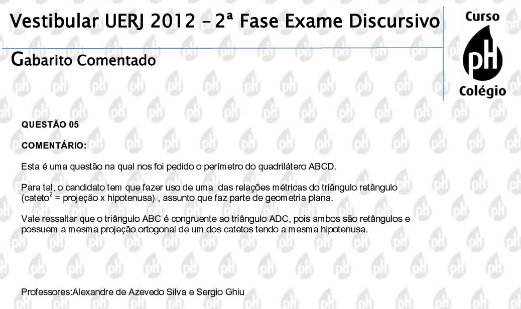 Uerj 2012 &ndash; Matem&aacute;tica (quest&atilde;o 5)