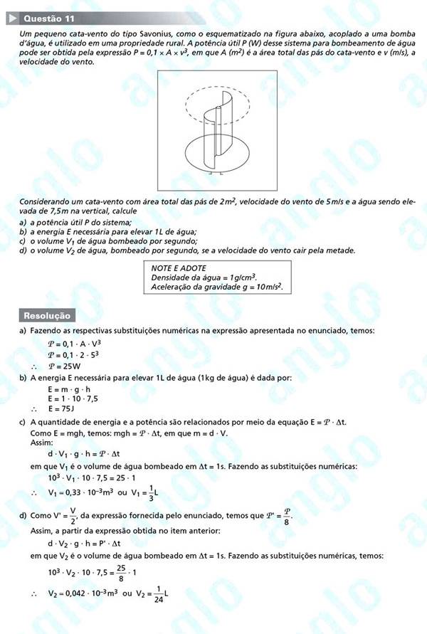 Fuvest 2012: Questão 11 (segunda fase) – conhecimentos gerais