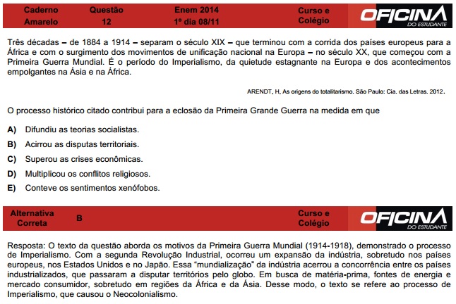 Enem 2014: correção da questão 12
