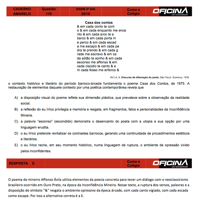 Enem 2015: correção da questão 110