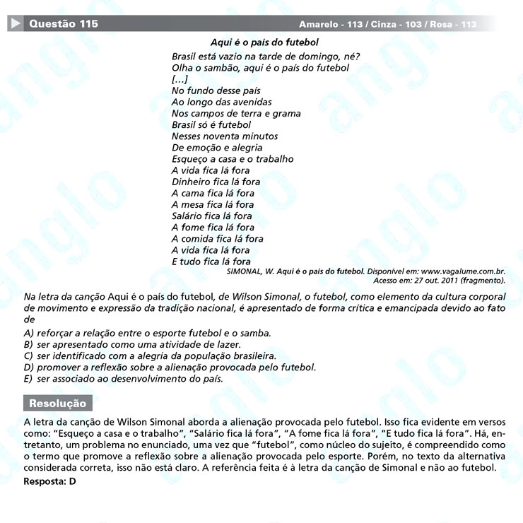 Enem 2012: correção da questão 113