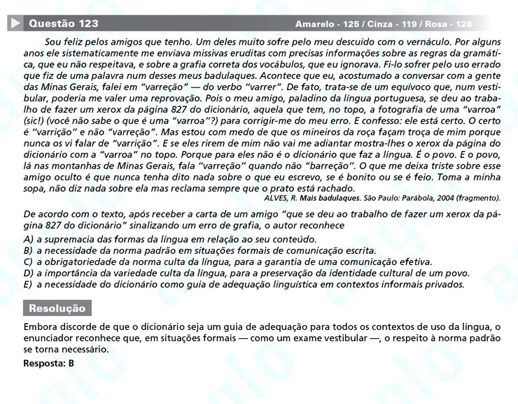 Enem 2012: corre&ccedil;&atilde;o da quest&atilde;o 125