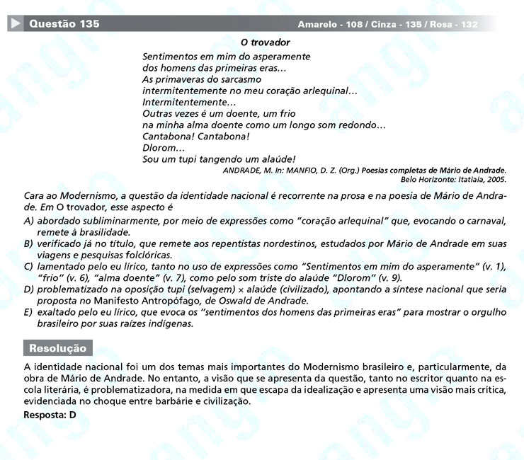 Enem 2012: correção da questão 108
