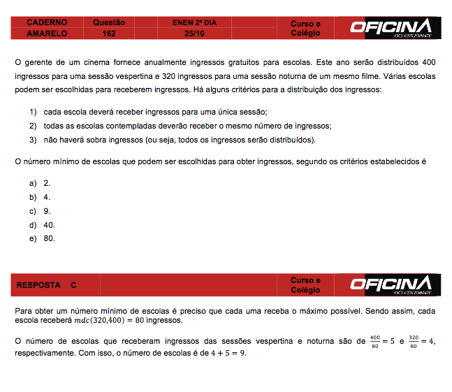 Enem 2015: correção da questão 162