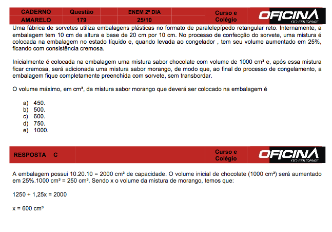 Enem 2015: correção da questão 179