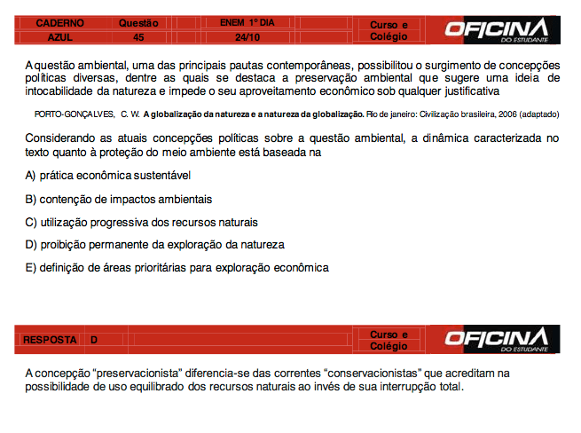 Enem 2015: correção da questão 45