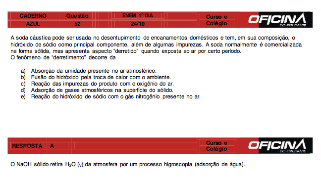 Enem 2015: correção da questão 52