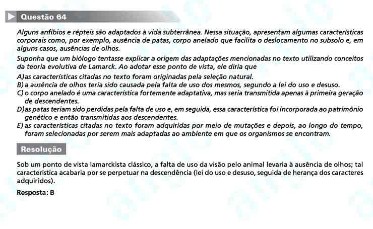 Enem 2010: Questão 64 – Ciências da Natureza (prova azul)