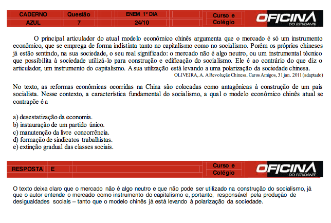 Enem 2015: correção da questão 7